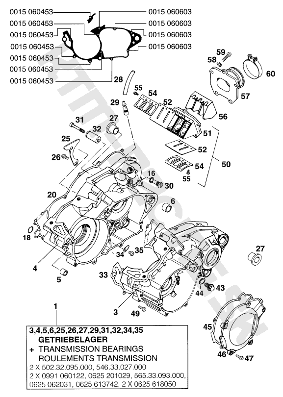 ENGINE CASE 250/300 `93